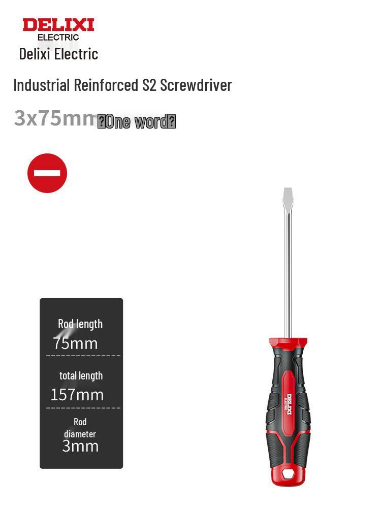 Delixi S2 Phillips & Flathead Screwdriver Set: High Hardness, Slotted & Torx Repair Tools.
