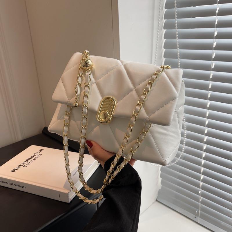 Rauten-Ketten-Tasche Damen vielseitige neue Nischen-Design Schulter-Umhängetasche hochwertig kleine quadratische Tasche