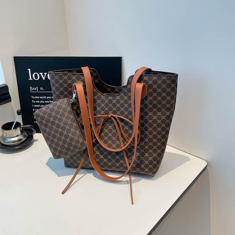 Tragetasche mit einseitiger Schulter, neue trendige Pendler-Mode mit großem Fassungsvermögen, bedruckte Unterarm-Schleife für Damen