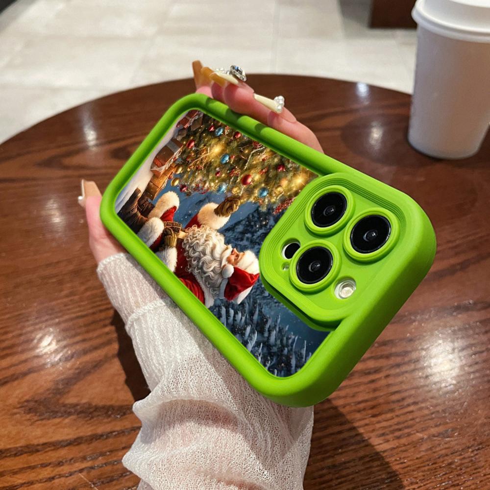 N105 Christmas Happy New Year Art Soft Angel Eyes Phone Cases for iPhone 16 15 14 13 11 Pro Max 8 7 6s Plus 12 Mini XR XS Max SE Shockproof Cover