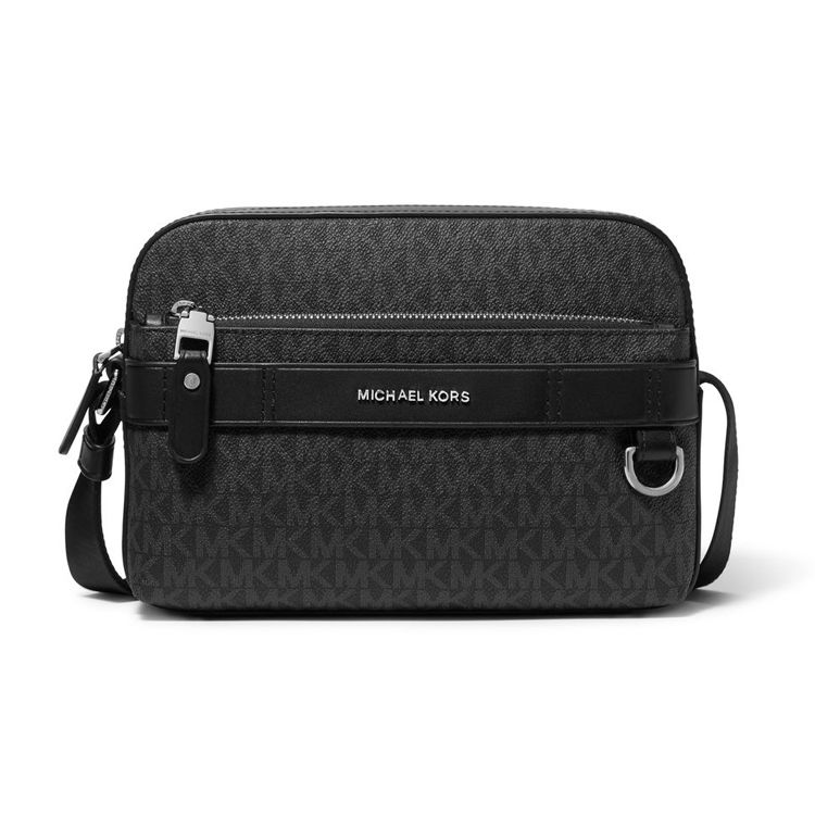 

Чоловіча шкіряна сумка через плече Michael Kors Hudson Commuter Business з принтом та блискавкою Чорна 33S3LYTC5B-001 Basic Set (Bag+Dust Bag)