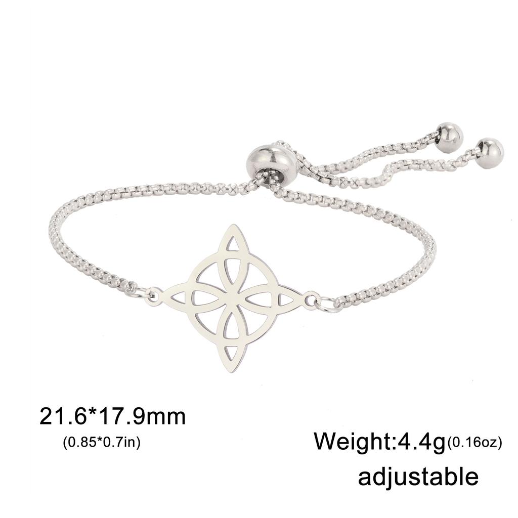 LIKGREAT Celtics Knot Bracelet Witchcraft Witch Knot Bracelets Good Luck Amulet Adjustable Chain Stainless Steel Jewelry Gift