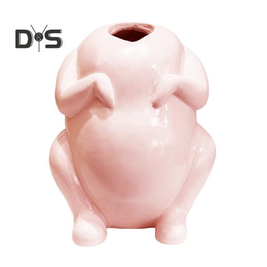 

Ваза из индейки, смоляной горшок для цветов в виде индейки, ваза для цветов, настольная фигурка на День благодарения для свадебного обеденного стола, декор для гостиной, офиса розовый