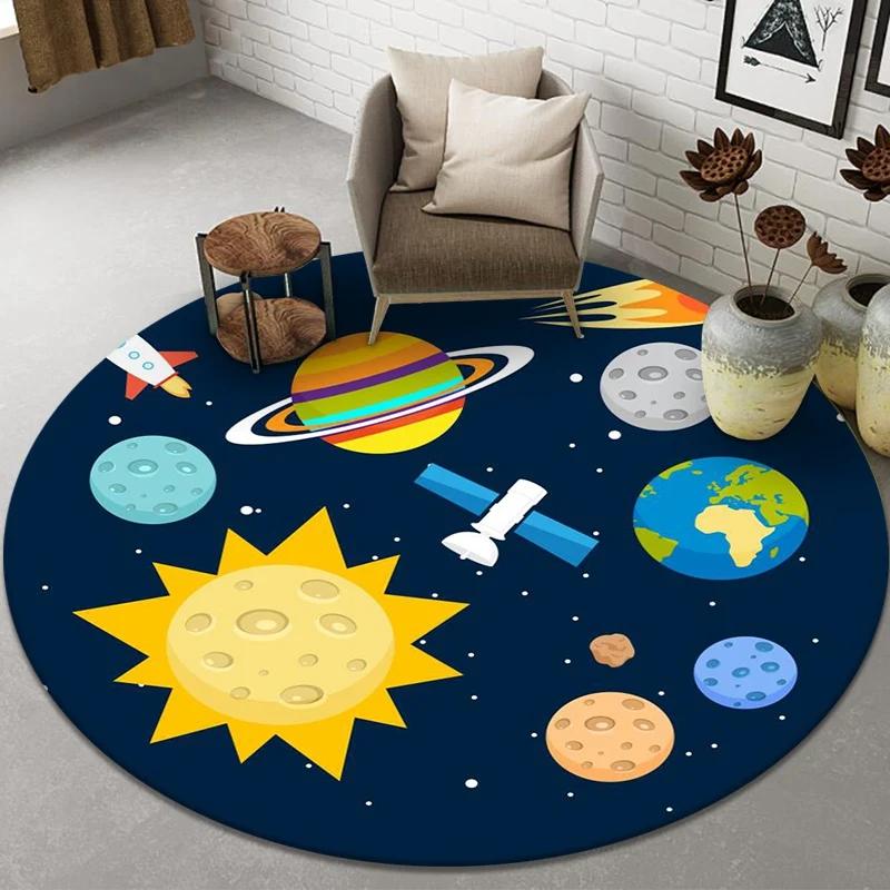 Runder Mandala Teppich Matte Läufer Böhmisch Ethnisch Heimdekoration Rutschfest Handgewebt Bunt Geometrisch Wohnzimmer Bodenmatte