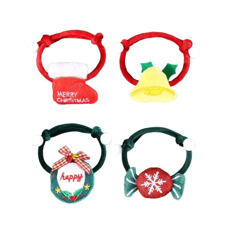 Pack of 2 Plush Pet Collars Funny Christmas Party Dogs Collar Pet Party Neckwear Cats Collar for Festival Celebration