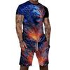 Summer Men's 3D Animal Printing Sports Suit Fashion Casual Trend Breathable Versatile