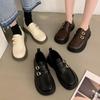 Height-increasing British style with skirt JK single shoes women's new spring and summer black platform small leather shoes