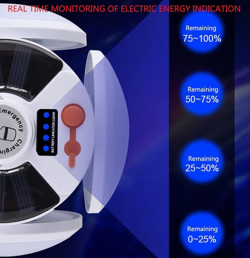 Solar Outdoor Folding Lamp Portable USB Rechargeable LED Bulb Search Lights Camping Torch Emergency Lamp for Power Outages