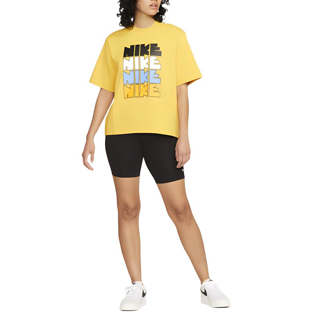 Nike x Atmos Pink WMNS NSW CIRCA Drop Shoulder Sleeve T Shirt Women's Yellow DQ5037-709