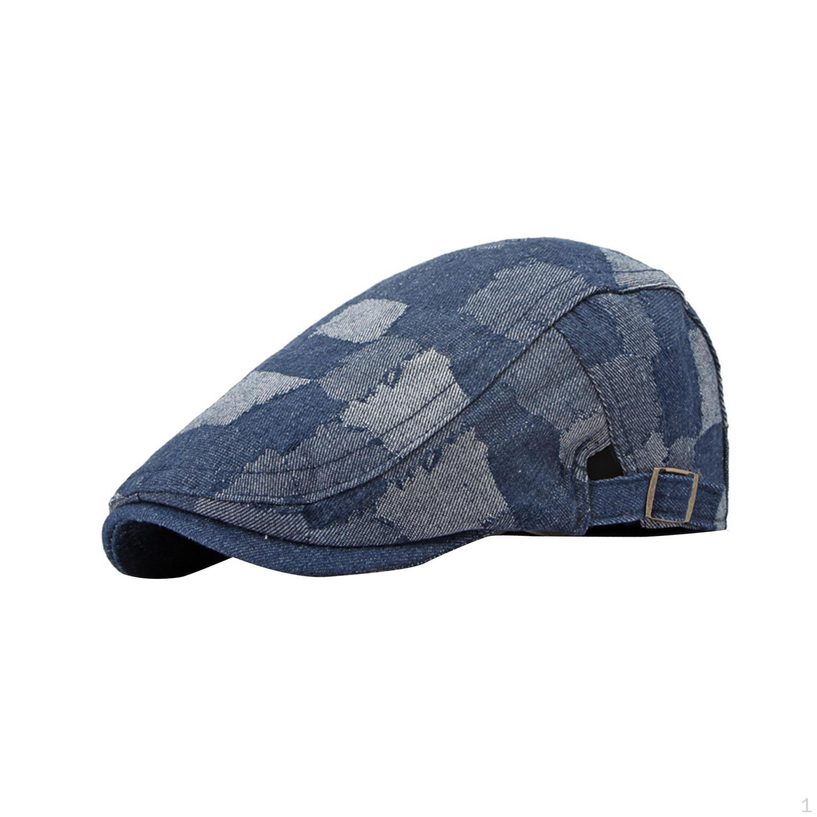 

Берет Кепка Шляпа Регулируемая 55см-59см Козырек Мужчины Женщины Плоский Клапан Cabbie для Садоводства темно-синий