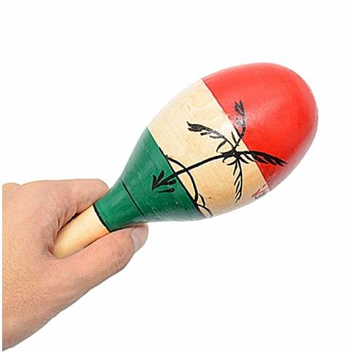 TradeWind Maracas, Latin Percussion, Wooden Shakers, Egg-Shaped, Set of 2 (Palm Tree Design), Perfect for Eurhythmics, Brass Bands, Karaoke, and Parti