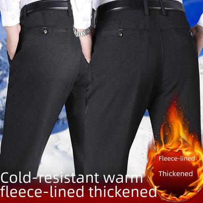 Herren Verdickte Samt Weite Gerade Lässige Hosen für Herbst & Winter - Ideal für Mittelalte & Ältere Erwachsene
