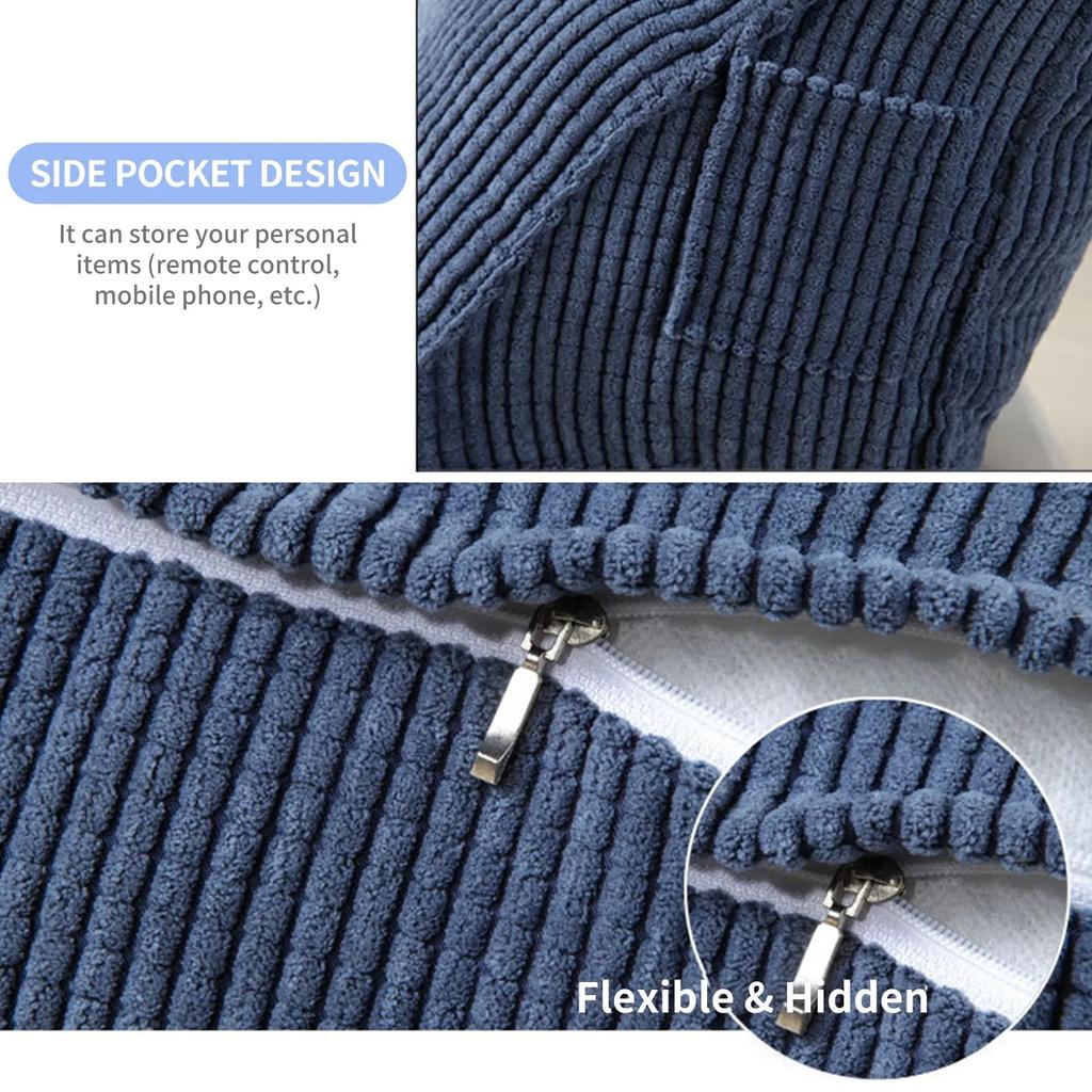 Triangular Backrest Pillow Corduroy Wedge Soft Sofa Reading Pillow Positioning Support Cushion For Bed Office Home Sofa Decor
