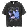 Anime Jujutsu Kaisen Print T Shirt Men Summer Zenin Maki Streetwear Tshirt Oversized Vintage Washed Short Sleeve Casual Tshirt