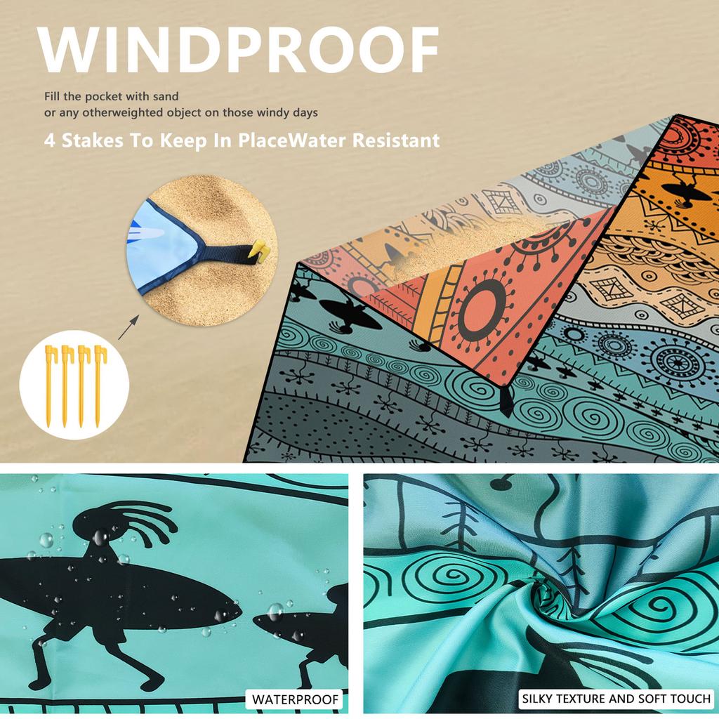 Bohemian Beach Mat Moisture-proof Mat Outdoor Seat Cushion Picnic Mat Customized Tent Camping Floor Mat 180 * 220CM 550g