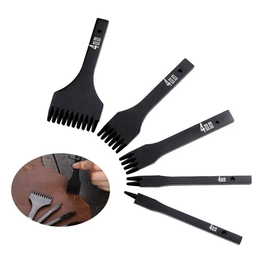Fenrry 4mm 1/2/4/6 instrument de cusătură cusătură perforatoare din piele Instrument de perforare spațiere Daltă din piele pentru cusut manual DIY