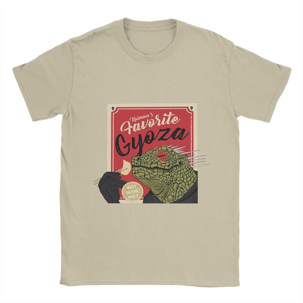 Dorohedoro Kaiman isst Gyoza T-Shirt Sommer Freizeit T-Shirts Herren Reine Baumwolle O-Ausschnitt Oberteil T-Shirts Kurzarm Vintage Oberteile