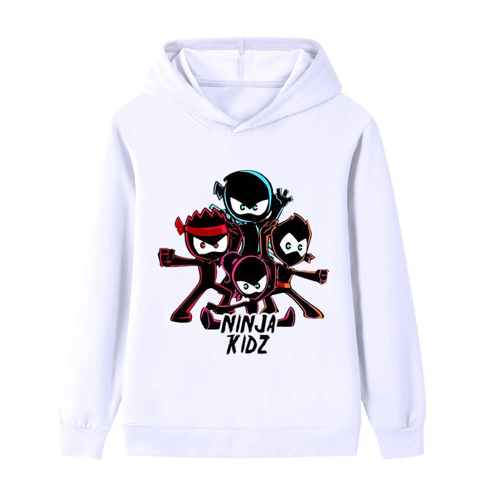 B1172 Bambini Ragazzi Ragazze NINJA KIDZ Anime Stampato Casual Outdoor Felpa con Cappuccio a Maniche Lunghe