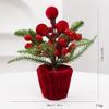 Cloth-Wrapped Berry Christmas Indoor Ornament: Festive Desktop Plant Decoration