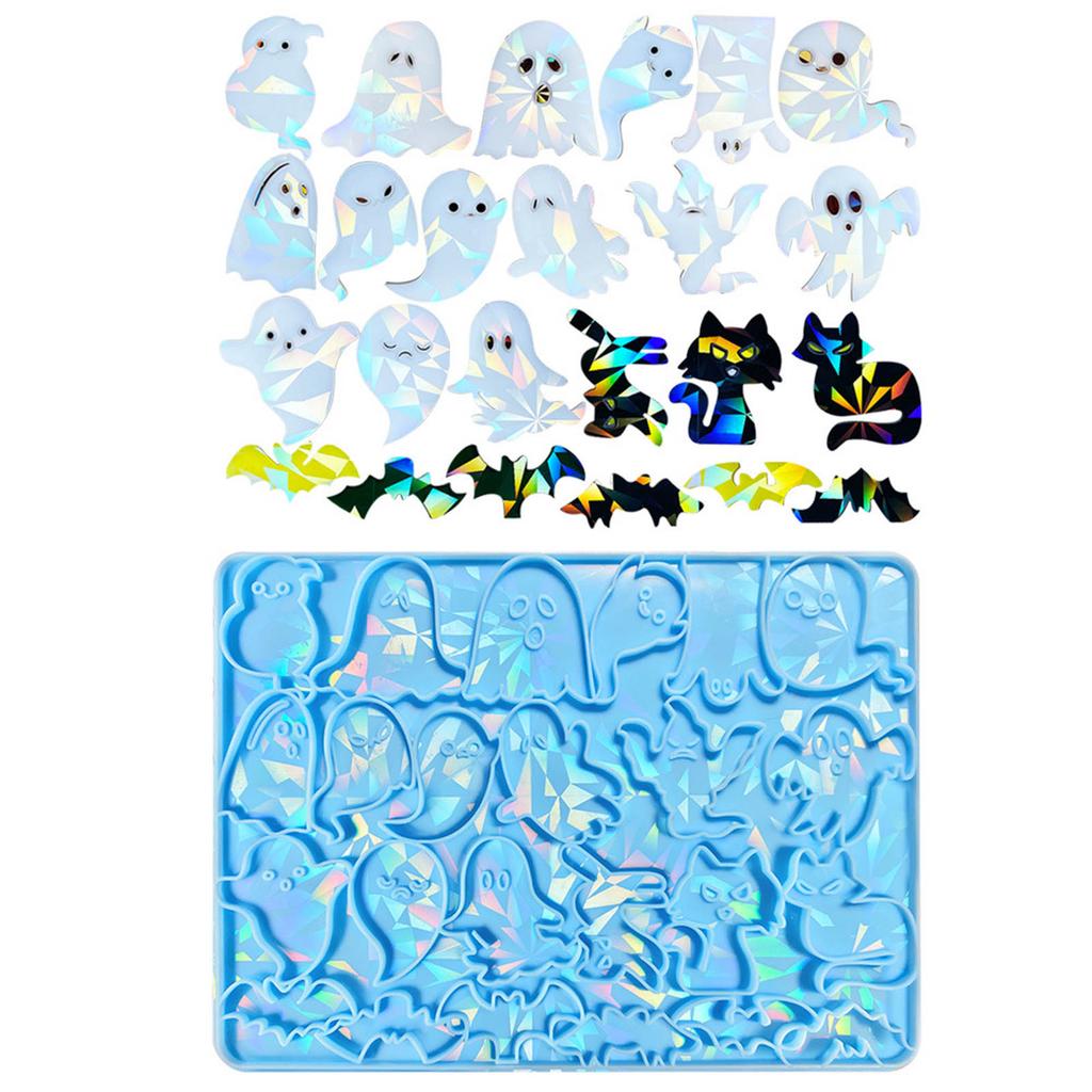 Silicone Specter Bat Cat Holographic Molds Light Shadow Earrings Pendant Mold DIY Ornaments Jewelry Epoxy Crafting Mold