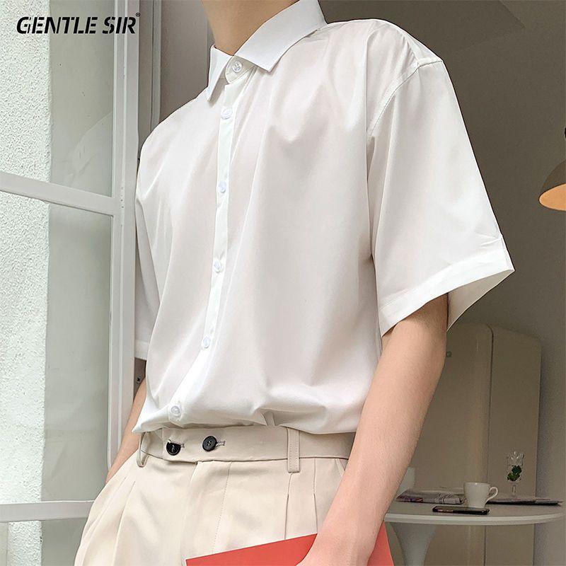Solid Color Short Sleeve Men's Shirt Light Luxury Business Casual Quick-drying Slim Fit Versatile