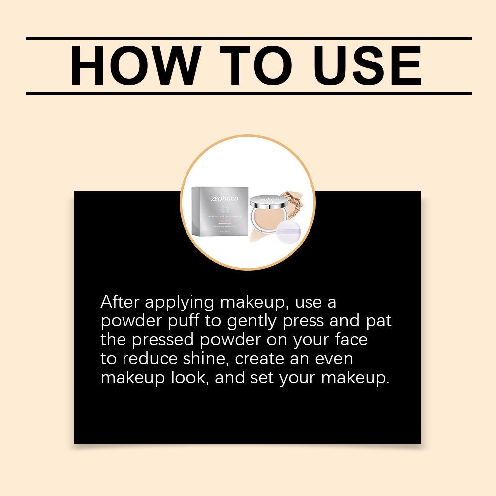 Zephoco Long-lasting Oil Control Setting Powder - Ivory White, Waterproof, Sweat-proof, Skin-friendly with Light, Soft-focus Texture.