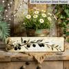 2D Flat - Vintage 2D Flat Metal Sign, Retro Olive Branch, UV Printed, 3.94 X 15.75 Inch, Aluminum Decorative Sign, Multipurpose, Fun and Unique 2D