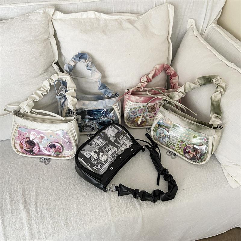 Japanese two-dimensional original pain bag ink tie-dye gradual change sweet underarm bag women's small food folds shoulder bag