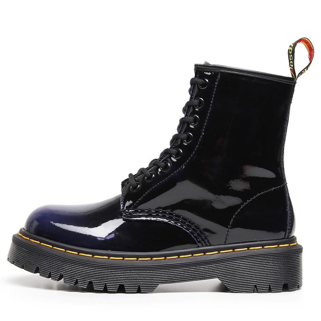 High-top color-changing red locomotive boots women's and men's classic retro British style tooling short boots leather round head