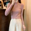 Nuevo invierno ajustado tejido de punto Color sólido cuello redondo señoras moda camisa por el trasero suéter mujer ropa