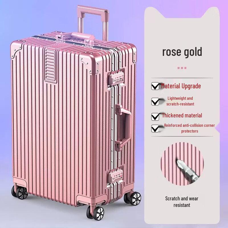 HANDUNYOU Platinum Aluminum Frame Luggage 28 inch розовое золото