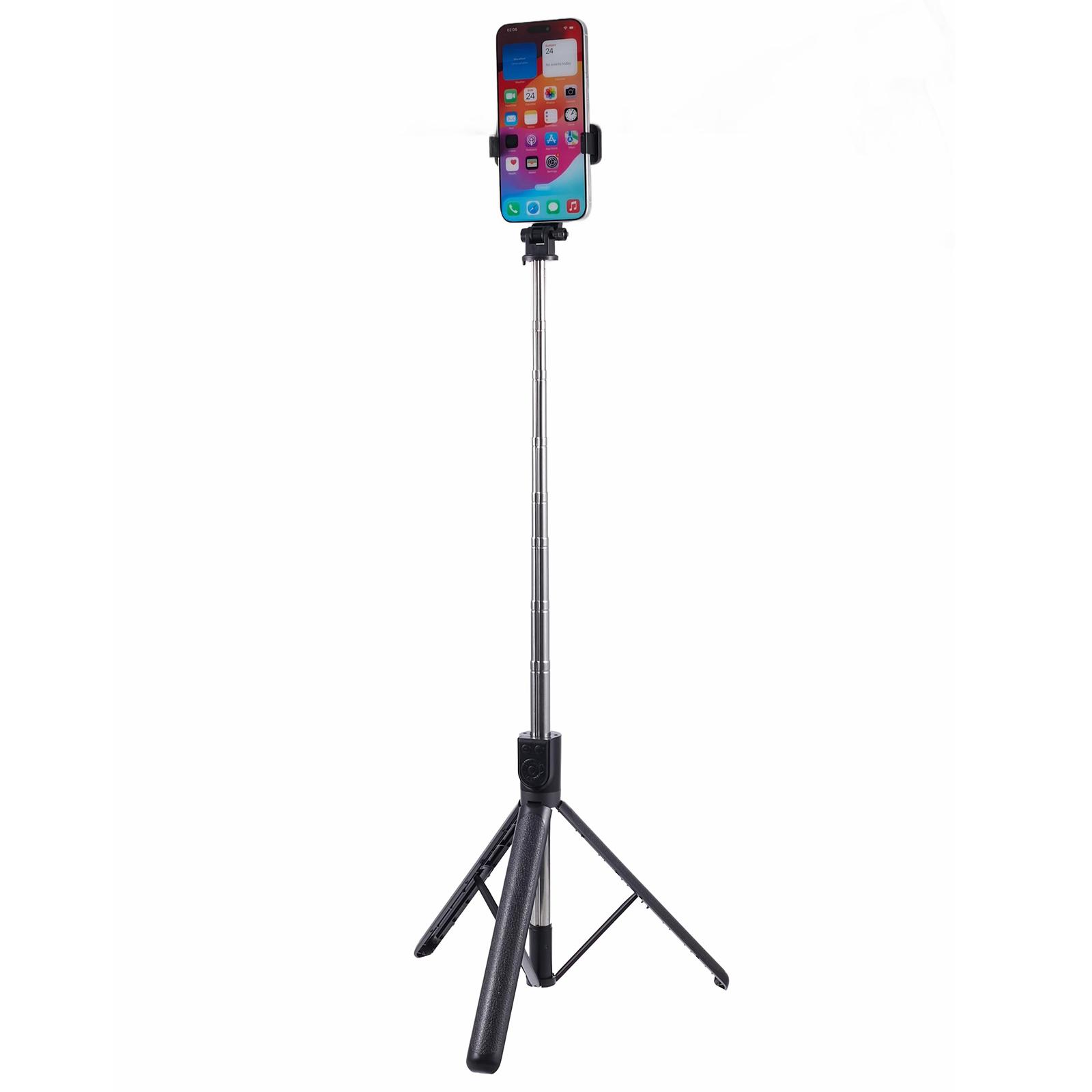 

Z16 175CM Selfie Stick Cell Phone Clip Mount Tripod Stand with Bluetooth-compatible Remote Shutter Pink