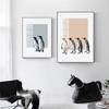 Simple Nordic Art Modern Style Penguin Color Block Blank Light Luxury Poster Home Background Wall Decoration Painting No Frame