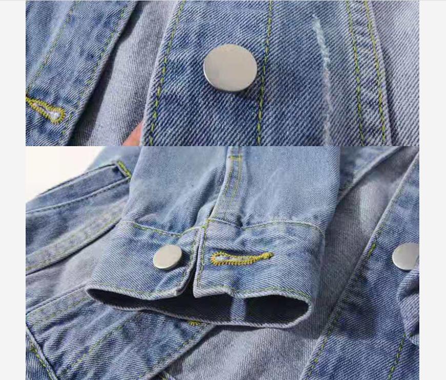 Damen Jeansjacke Kurzstil Frühling und Herbst Slim Jeansjacke Vielseitiges Studentenoberteil