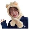 2 In 1 Scarf Hat Fashion Girl ScarfWomen Cute Cartoon Thick Hat Protectors Warm Plush Hat Cap Winter Hat