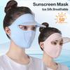 Ice Silk Mask for Outdoor Cycling UV Protection Breathable Face Cover With Brim Quick-drying Hanging Ear Headband Hat Mask