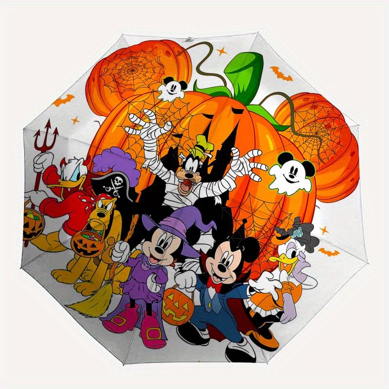 Halloween,Disney Automatic Umbrella   Tri Fold Portable Umbrella, Best Holiday Gift for Men and Women, Durable Iron Frame, Playful Design, S