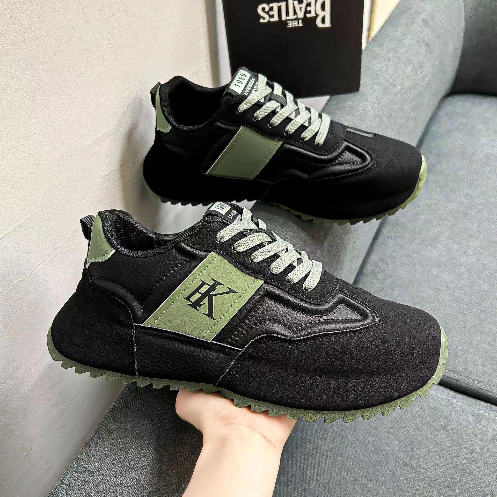 

High-end men s shoes fashion versatile platform casual trendy shoes men s spring Korean version autumn and winter bag bottom light dad shoes men 44