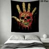 Skull with Bloody Hand Pattern Home Decor Tapestry, Wall Hanging, Decorative RV Wall Cloth.MGT0918387
