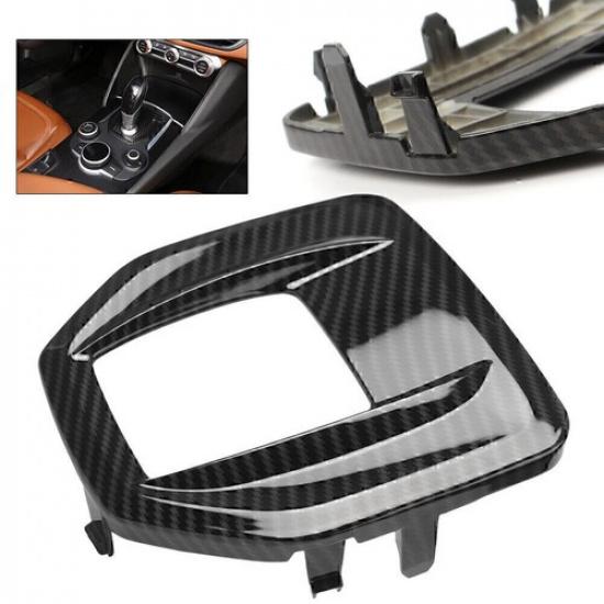 Carbon Fiber Gear Shift Panel Cover Fit For Alfa Romeo Giulia Stelvio 2017-