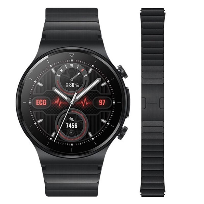 

For Huawei Watch 3/Watch GT 3 Pro 46mm/GT2 46mm Quick Release 22mm Universal Watch Strap Replacement Titanium Steel Wrist Band Silver
