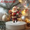 Acrylic Multi-Slot Rotating Santa Claus Ornament: Cartoon Christmas Desktop Gift