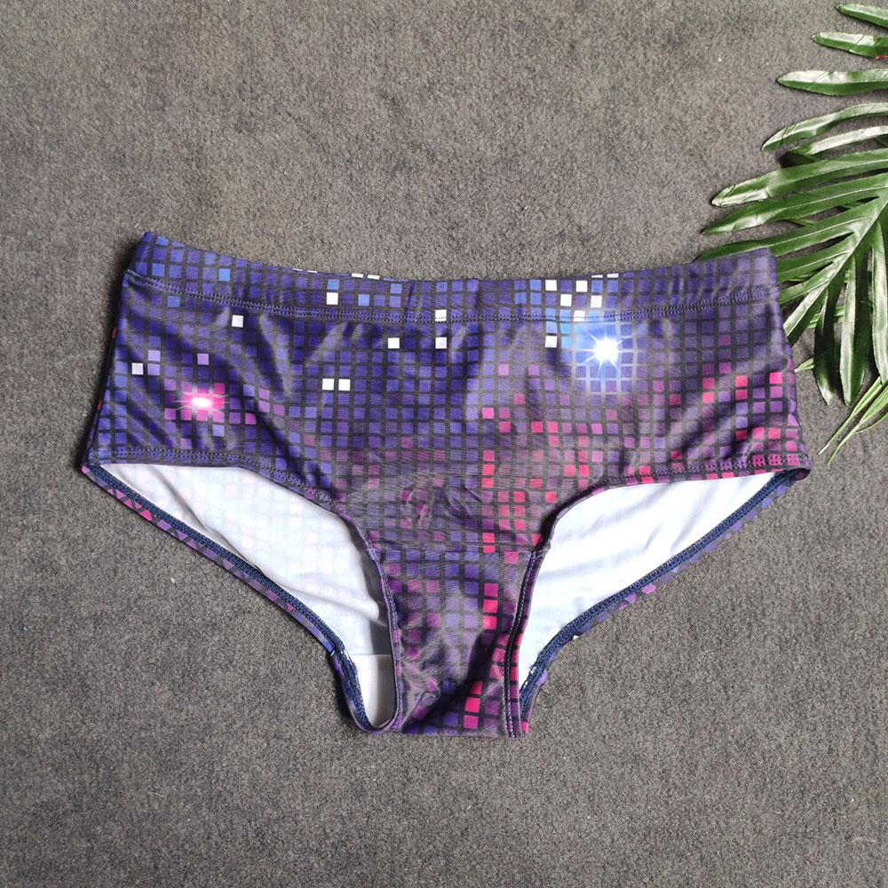 Digital Universe Swim Boxer Sexy Low-rise Swim Brief Mens Swim Trunks Square Cut