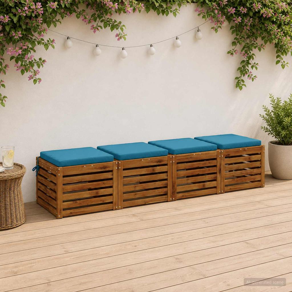 4 piece seat cushions SOEST 4 pcs. 100percent Polyester Sky Blue