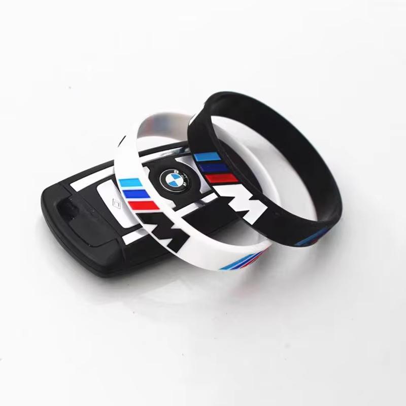 VYOJ1 1/2Pcs Rubber Stretch Wristbands Sports Bracelet Accessories Car Sticker For BMW E46 E90 E60 F30 F10 F20 G20 G30 E92 E87 E39 E36