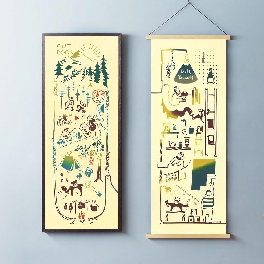 JIKAN STYLE kenema Tenugui Hand OUTDOOR Made in 35 x 90 50282 (Japanese Towel) MAP, Chū-dyed, Japan, 100% Cotton, Approx. cm,