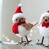 1pc Christmas Pendant Simulation Bird Red Scarf Hat Bird Christmas Tree Decoration Pendant Christmas Tree Embellishment Christmas Decoration