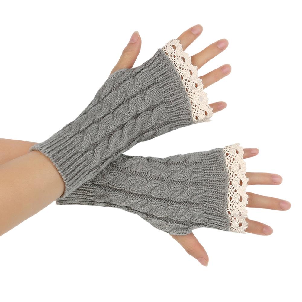 

Милые студенческие перчатки Милые женские вязаные перчатки Перчатки без пальцев Кружево для подарков Офис Путешествия