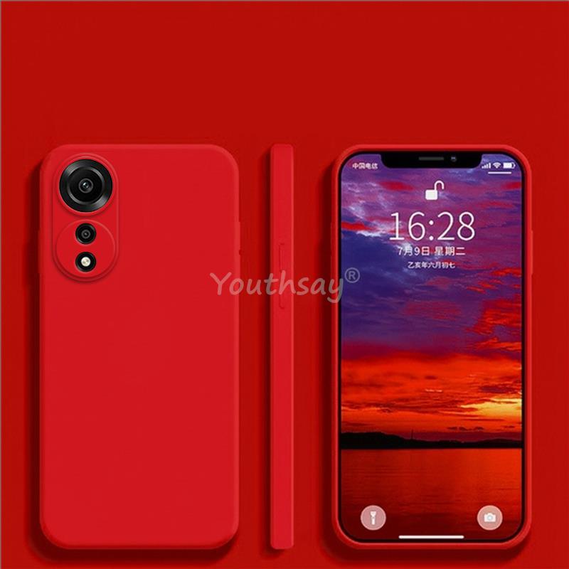 Dla OPPO A78 Etui Silikonowe Płynne Dla OPPO A78 Pokrowiec Zwykły Gumowy TPU Ochraniacz Wstrząsoodporne Etui na Telefon OPPO A78 4G Pokrowiec
