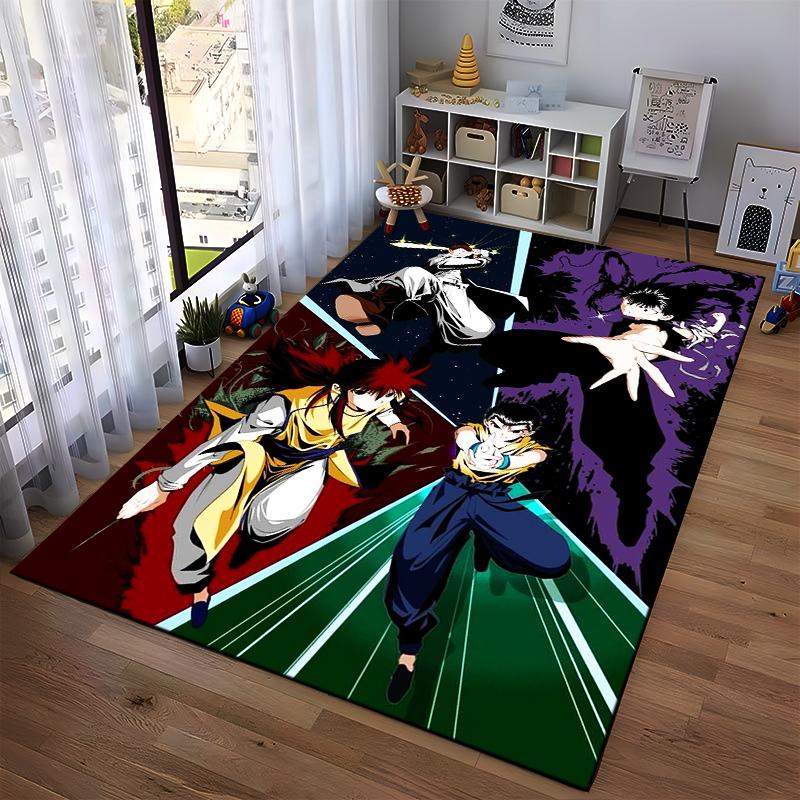 Anime Themed Colorful Carpet with Action Characters Design Suitable for use as an anti-slip for living room bedroom sofas